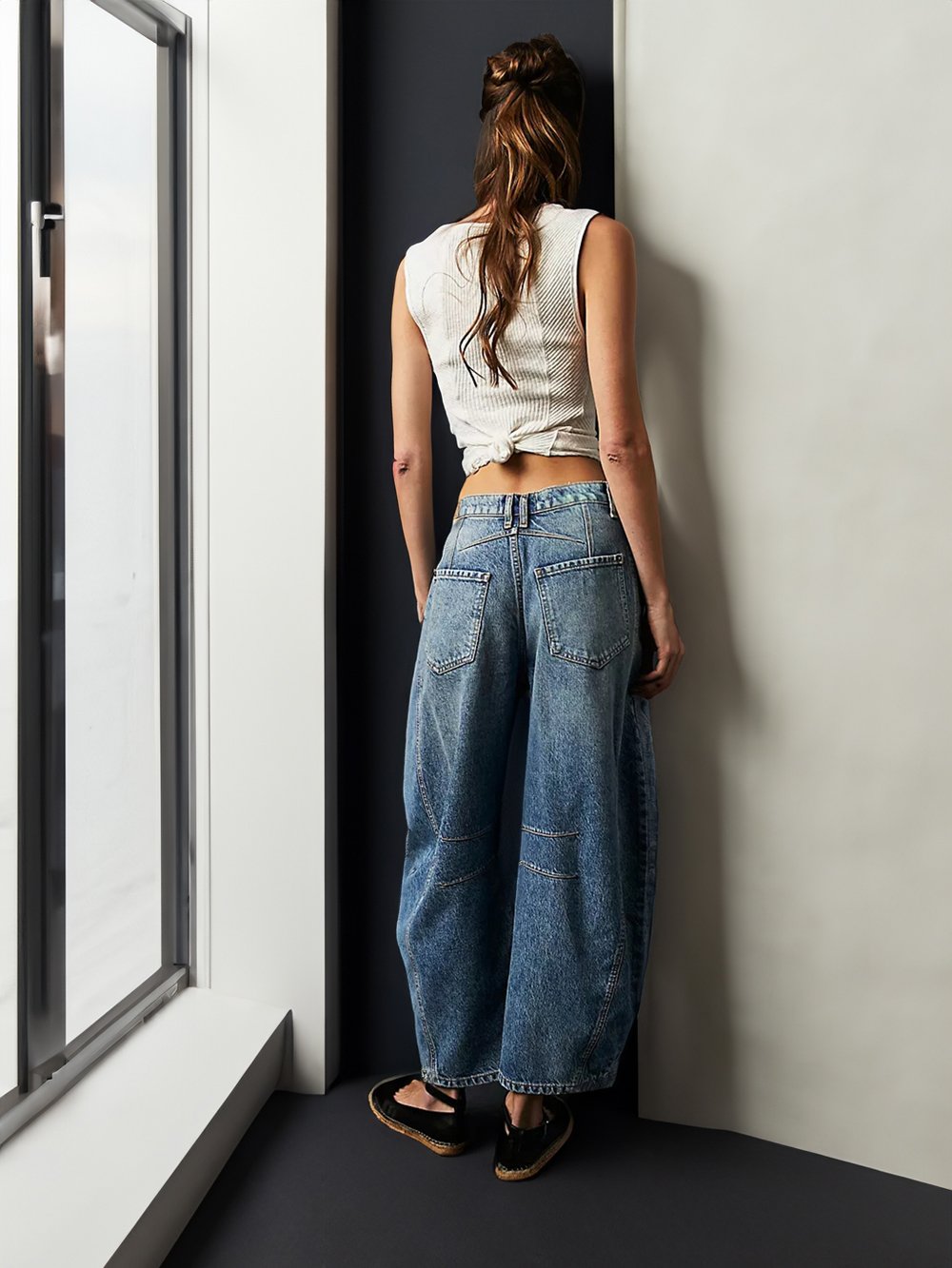 Mid-Rise Barrel Jeans (BUY 2 Free Shipping)-boocean.com