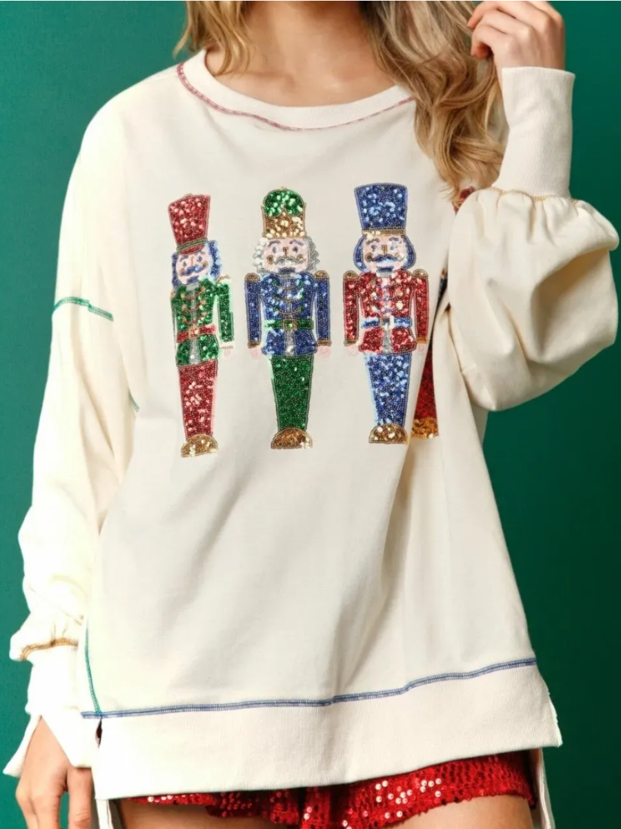 50% OFF🔥🎄CHRISTMAS SEQUIN NUTCRACKER SWEATSHIRT (BUY 2 FREE SHIPPING