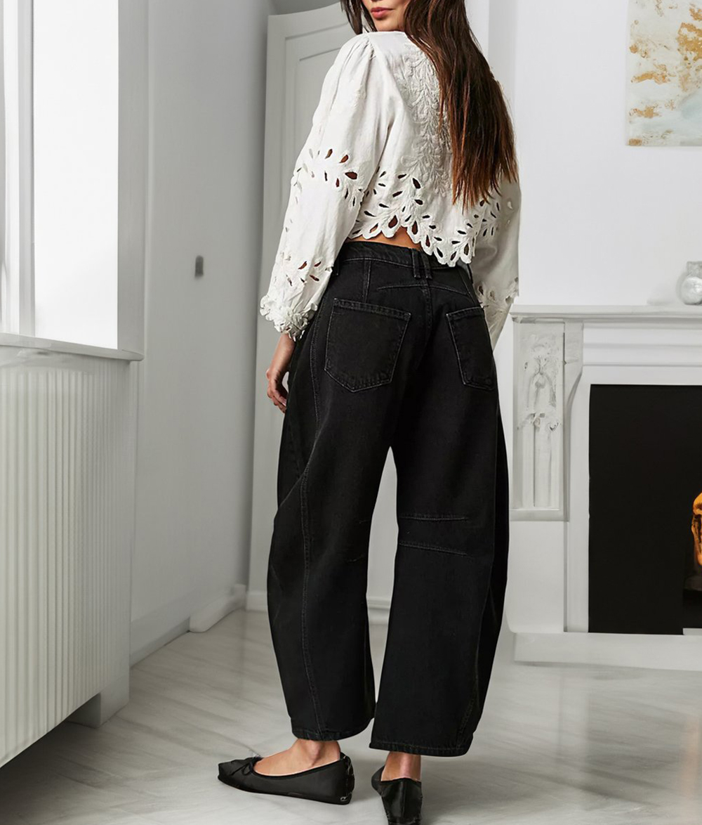 Mid-Rise Barrel Jeans (BUY 2 Free Shipping)-boocean.com