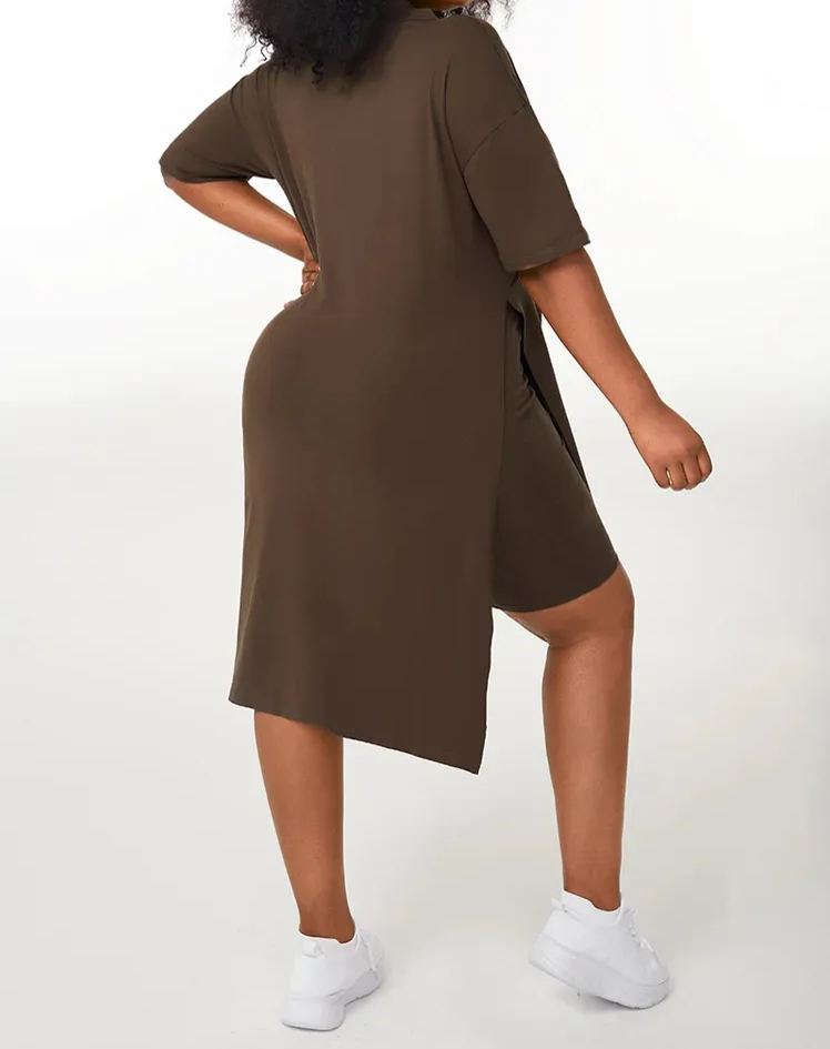 Mid Length Top And Shorts Two-Piece Set