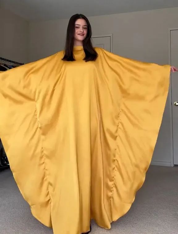 2024 New Women's Batwing Butterfly Sleeve Round Neck Maxi Dress(BUY 2 FREE SHIPPING)