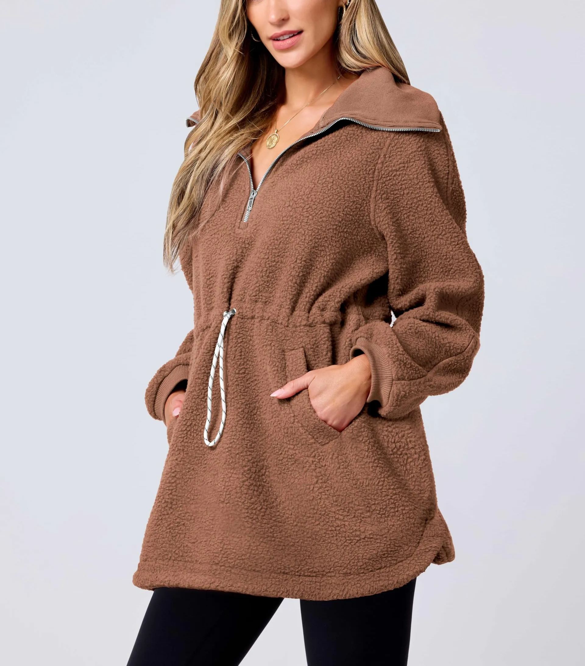 2024 New Women's Sherpa Fleece Half Zip Sweatshirt(buy 2 10% OFF)