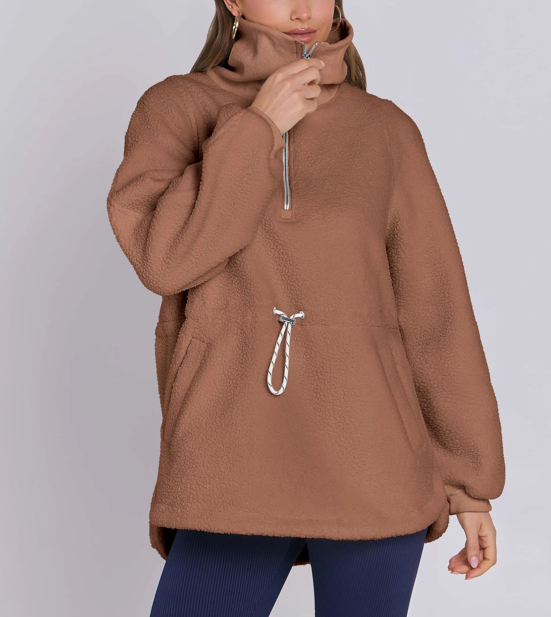 2024 New Women's Sherpa Fleece Half Zip Sweatshirt(buy 2 10% OFF)