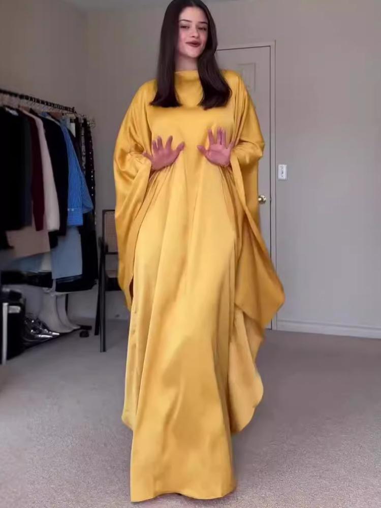 2024 New Women's Batwing Butterfly Sleeve Round Neck Maxi Dress(BUY 2 FREE SHIPPING)