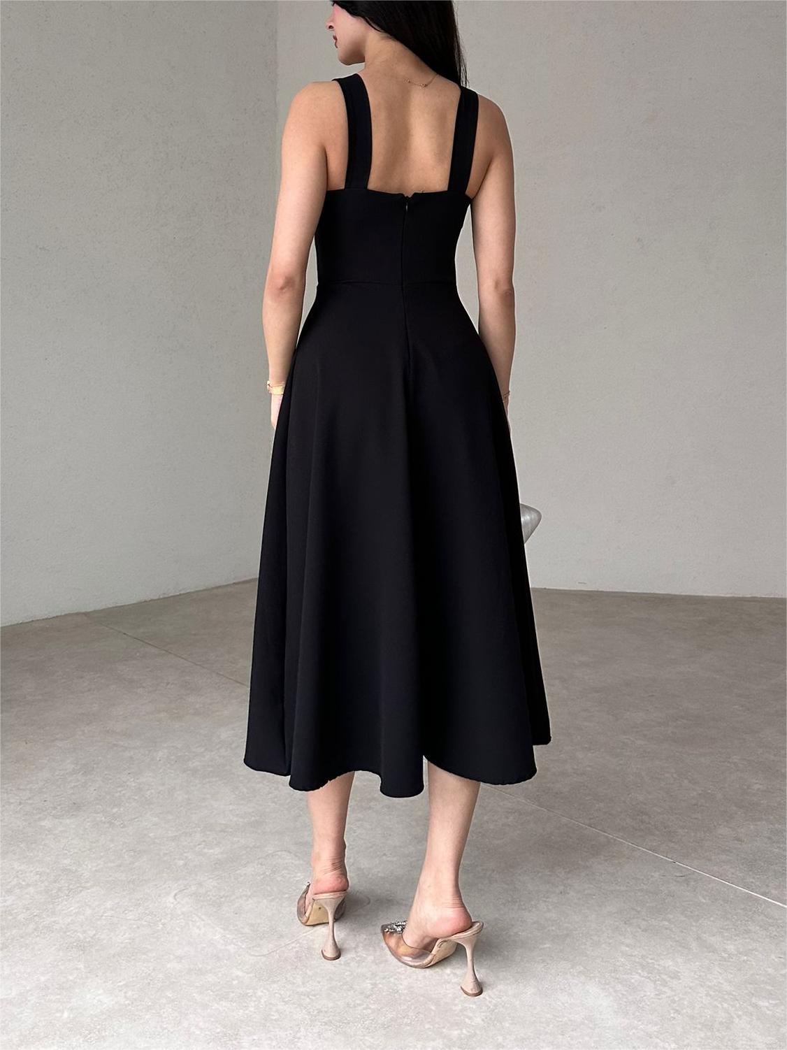 Women's Square Neck Strappy Midi Dress(Buy 2 Free Shipping)
