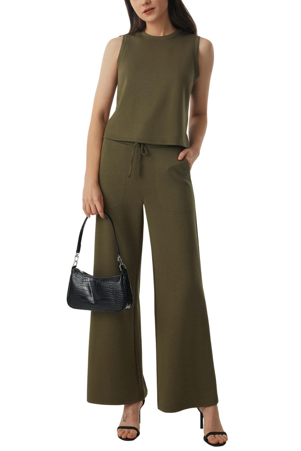 2024 Women's Sleeveless Vest Top & Wide Leg Casual Pants 2-piece Set (Buy 2 Free Shipping)