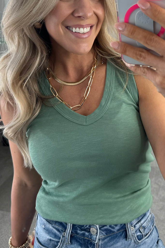 At Peace V Neck Tank