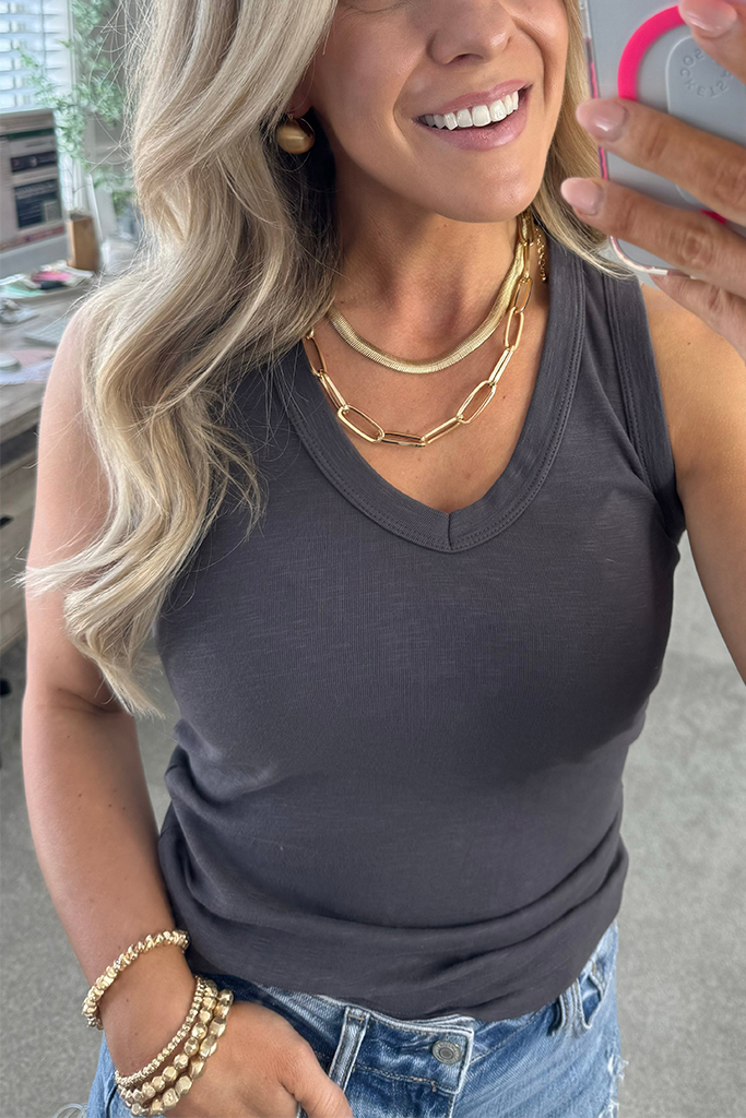 At Peace V Neck Tank