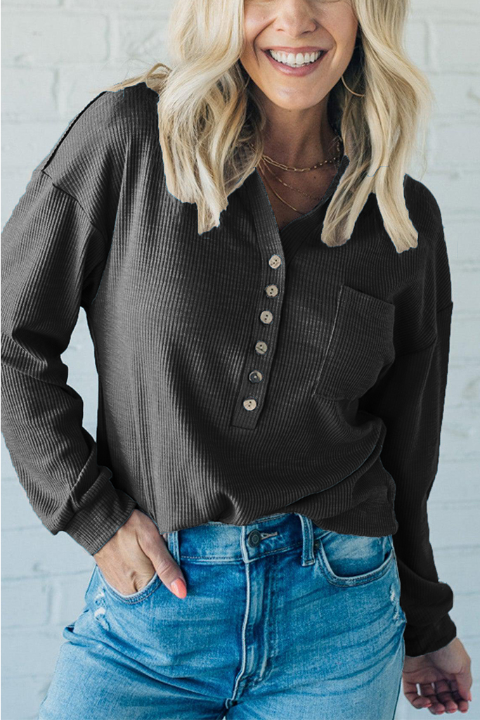 Cozy Polo Pocket Top