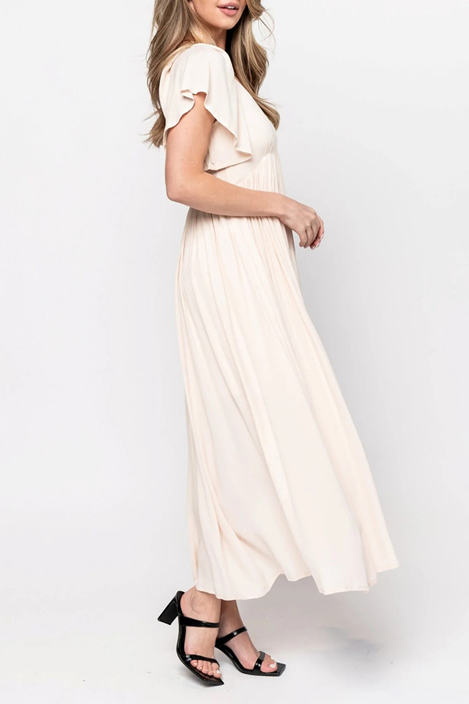 2024 Women’s V-Neck Flowing Pleated Dress