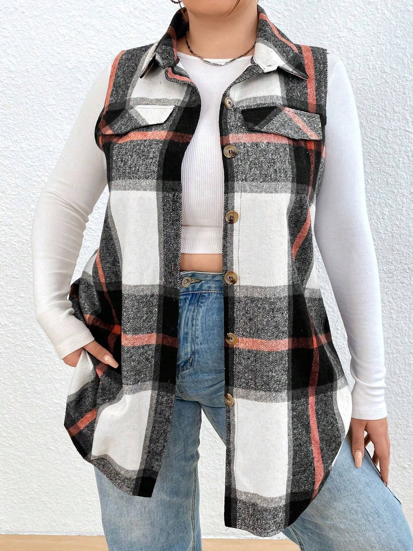 Women's Fall Plaid Lightweight Flannel Vest with Pockets (BUY 2 FREE SHIPPING)