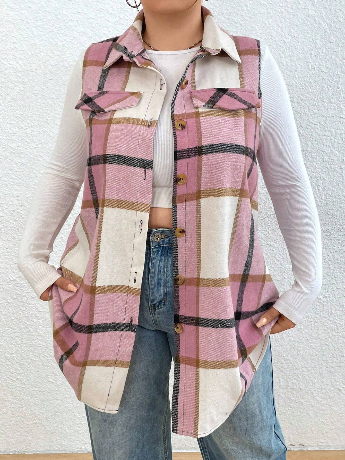Women's Fall Plaid Lightweight Flannel Vest with Pockets (BUY 2 FREE SHIPPING)