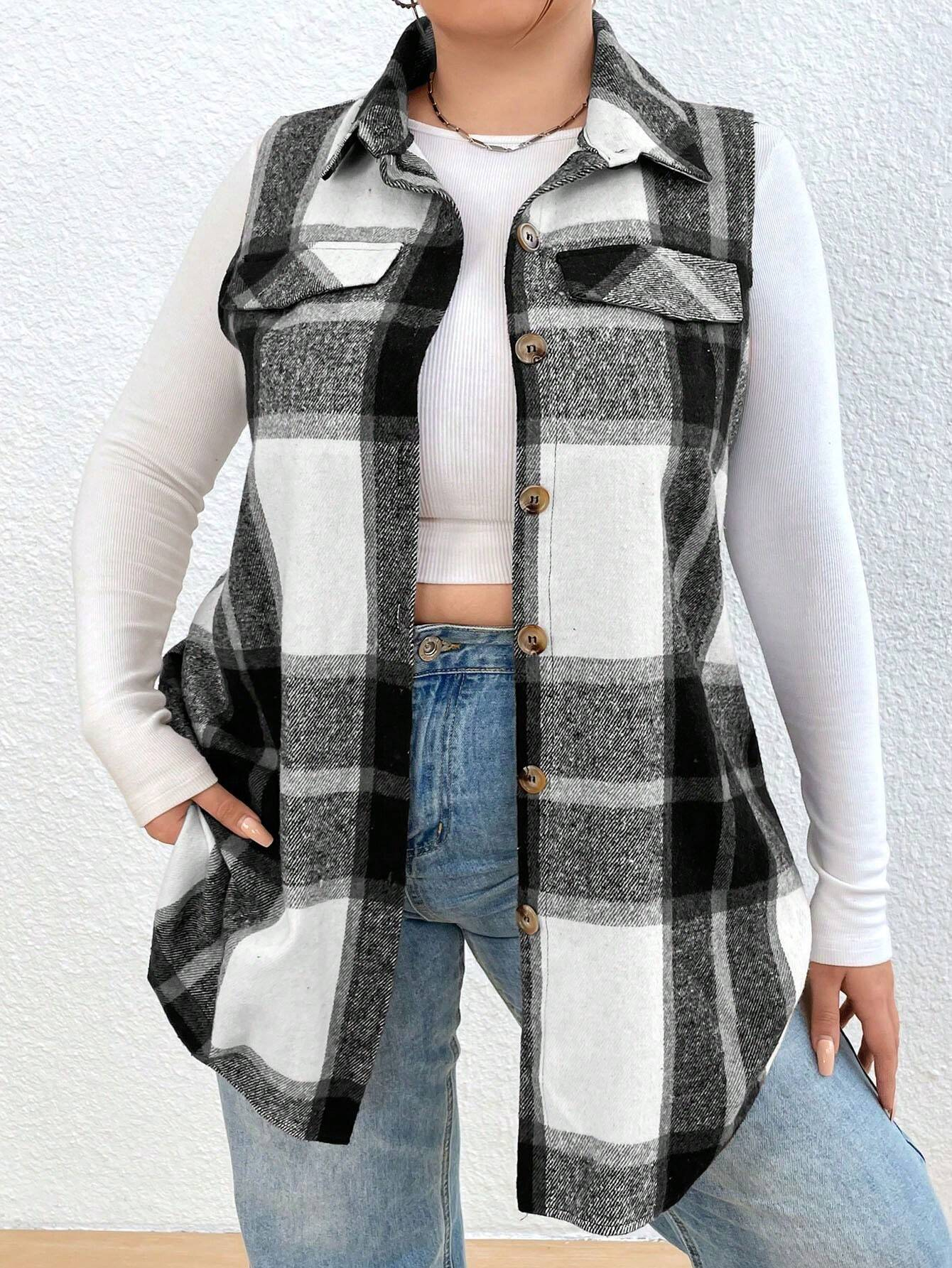 Women's Fall Plaid Lightweight Flannel Vest with Pockets (BUY 2 FREE SHIPPING)