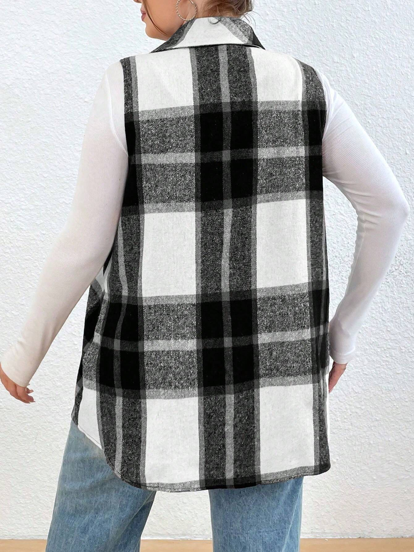 Women's Fall Plaid Lightweight Flannel Vest with Pockets (BUY 2 FREE SHIPPING)