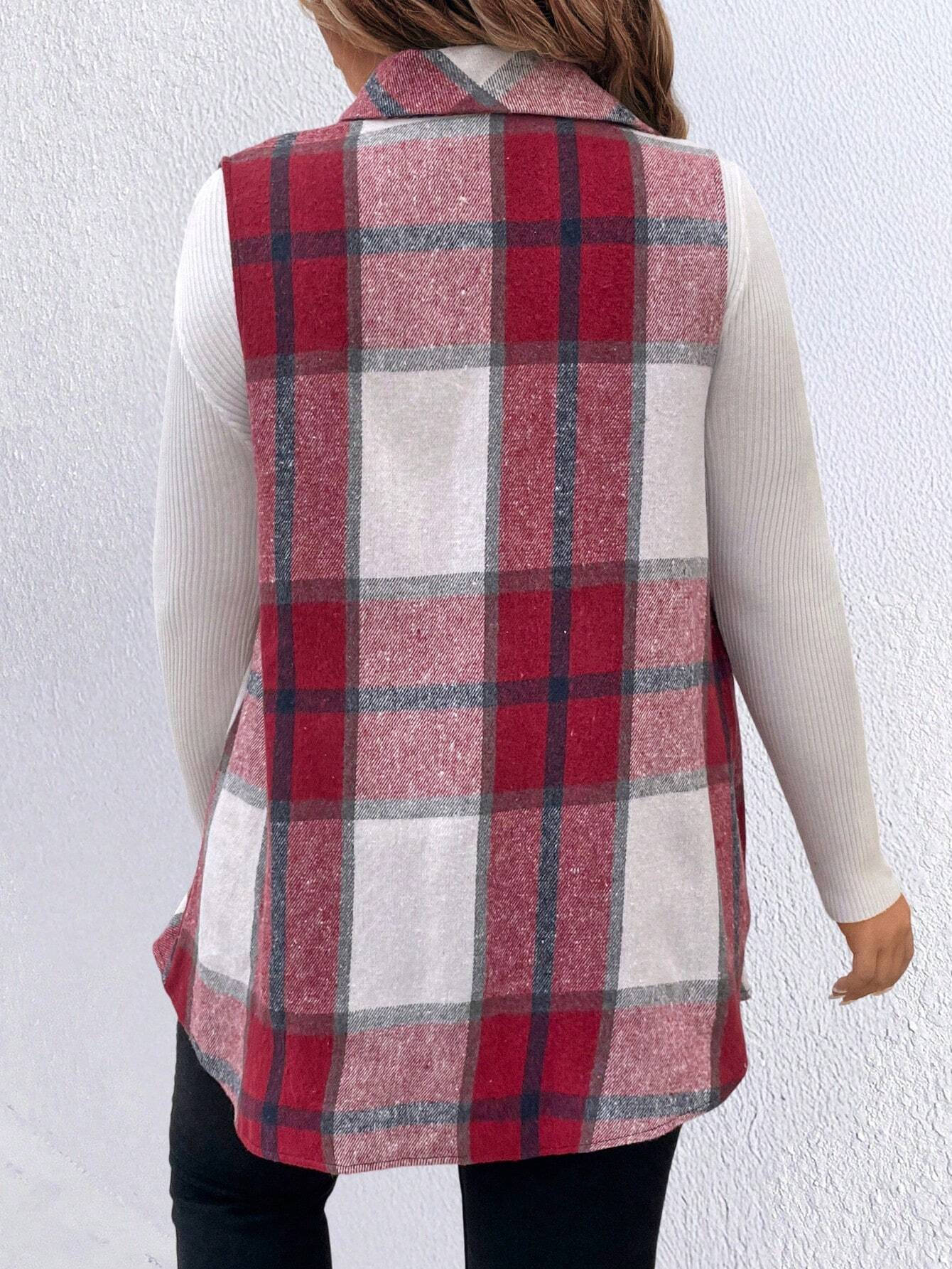 Women's Fall Plaid Lightweight Flannel Vest with Pockets (BUY 2 FREE SHIPPING)