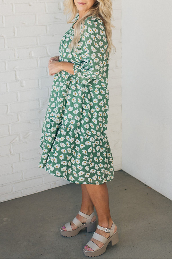 Daisy Print Tiered Dress