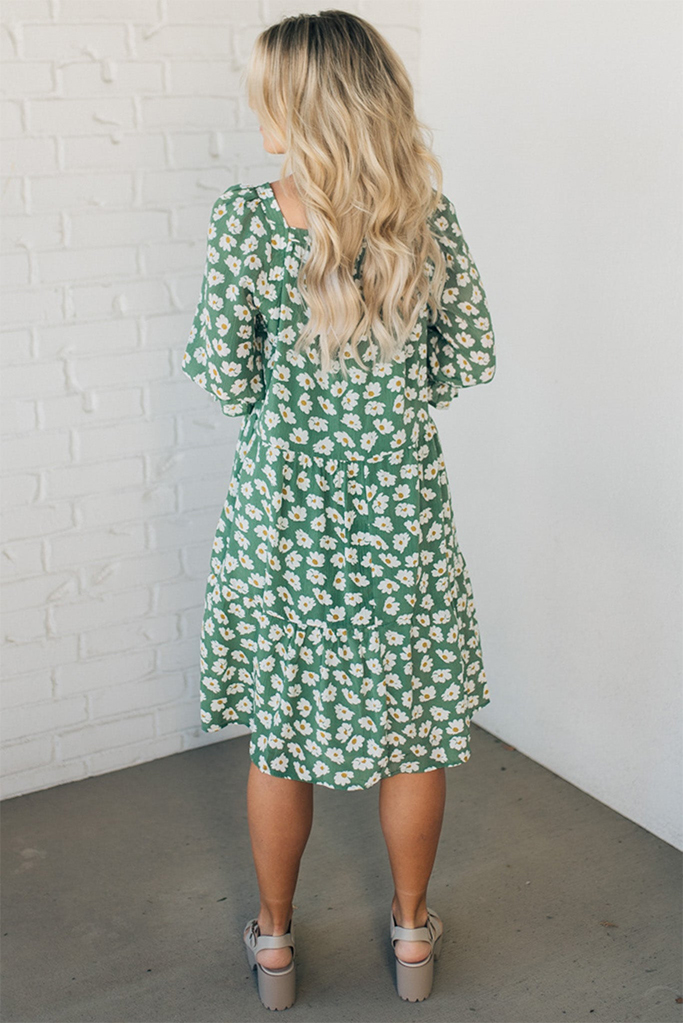 Daisy Print Tiered Dress