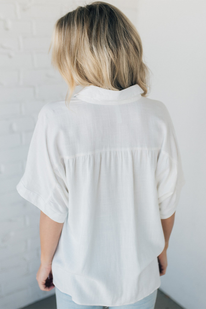 Oversized Linen Button Up Top