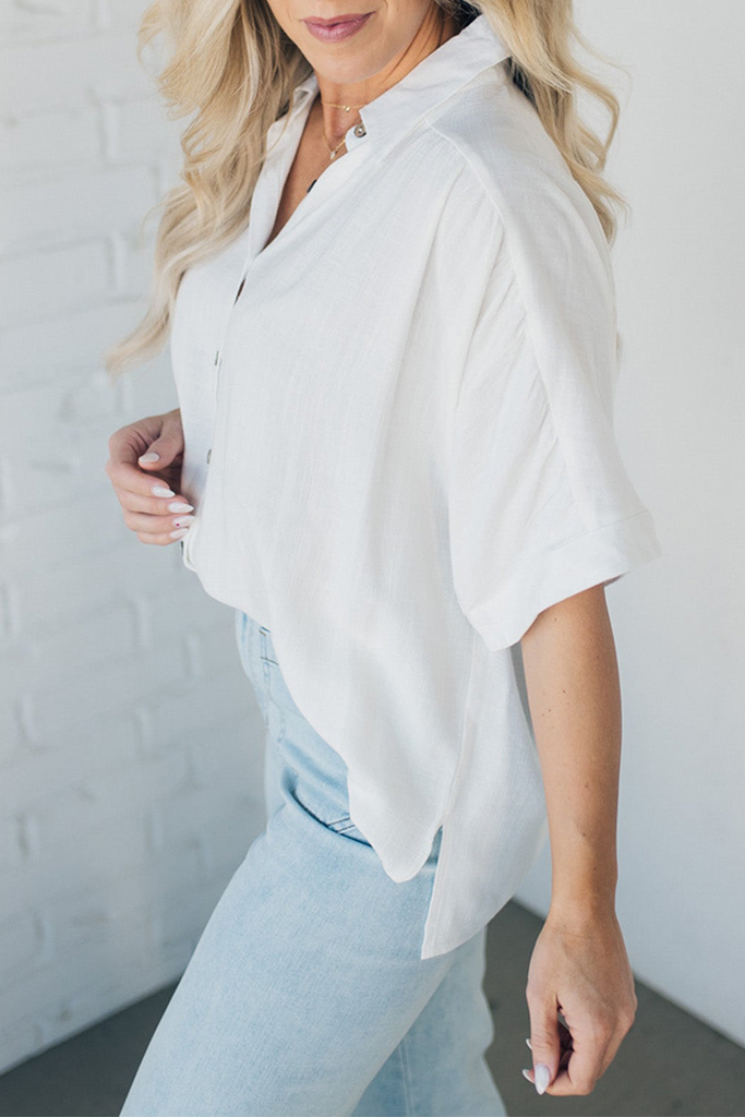 Oversized Linen Button Up Top