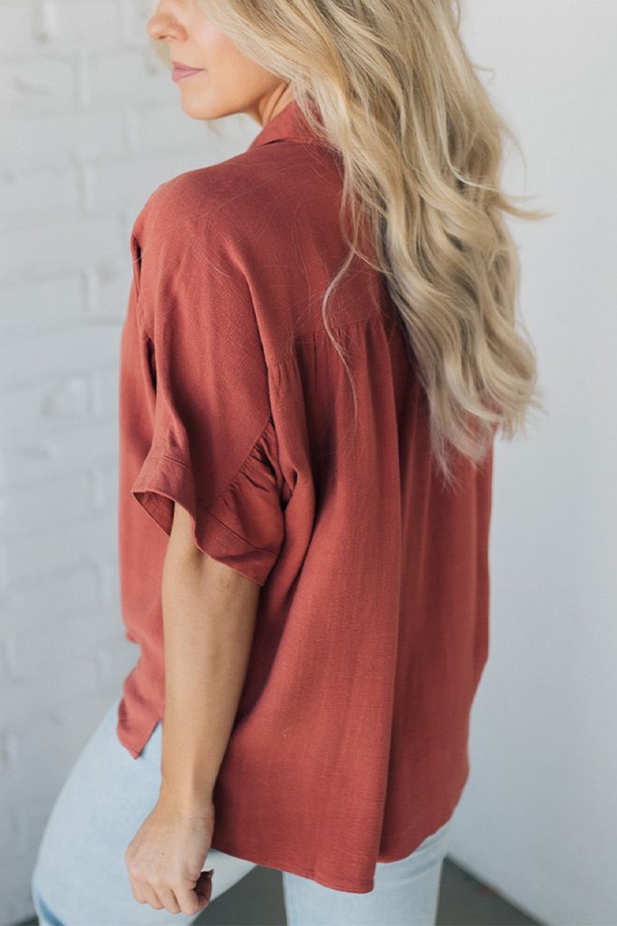 Oversized Linen Button Up Top