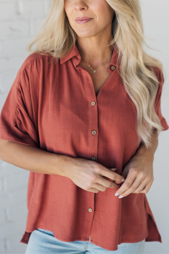Oversized Linen Button Up Top