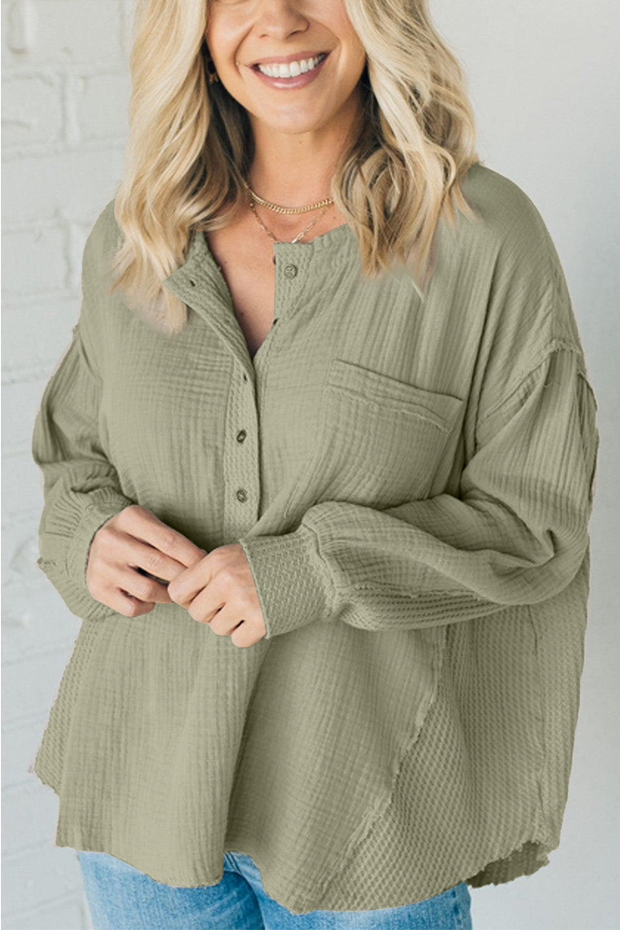 Double Gauze Oversized Henley