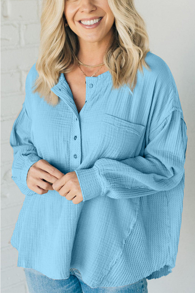 Double Gauze Oversized Henley