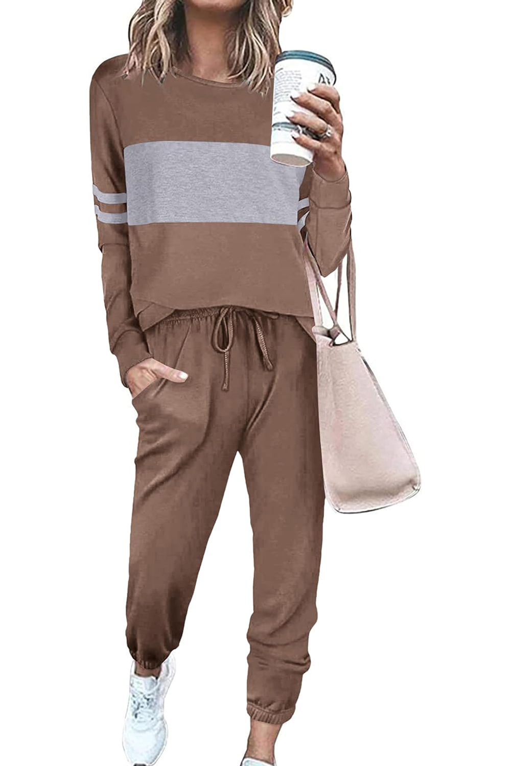 Casual Color Block 2-Piece Loungewear Set  (Final Days: Big Savings!!!)