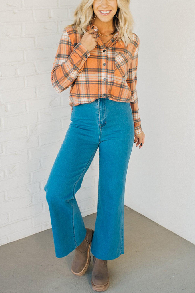 Leigh Stretch Plaid Top