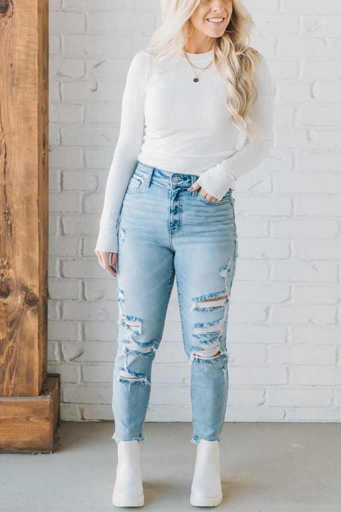 Katie Ribbed Slim Sweater