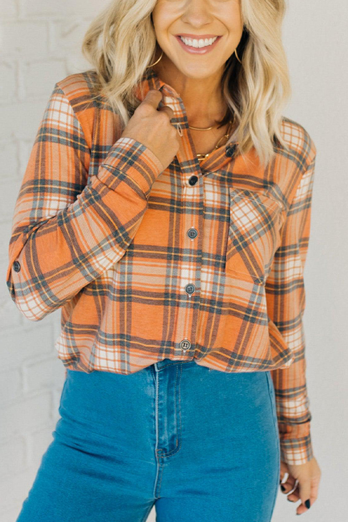 Leigh Stretch Plaid Top