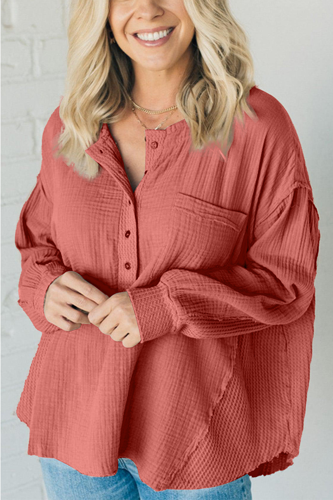 Double Gauze Oversized Henley