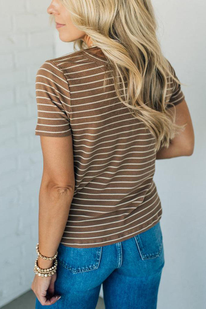 Hannah Striped Ribbed Tee