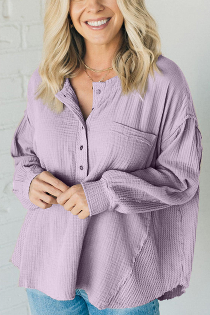 Double Gauze Oversized Henley