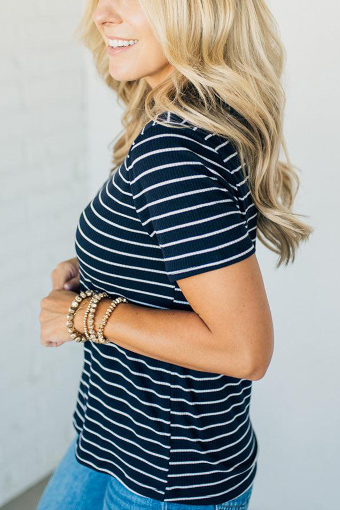 Hannah Striped Ribbed Tee
