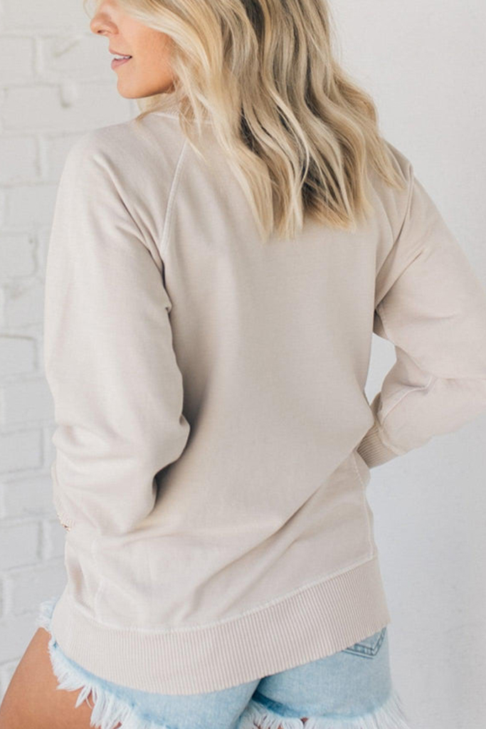 Ribbed Accent Pocketed Pullover