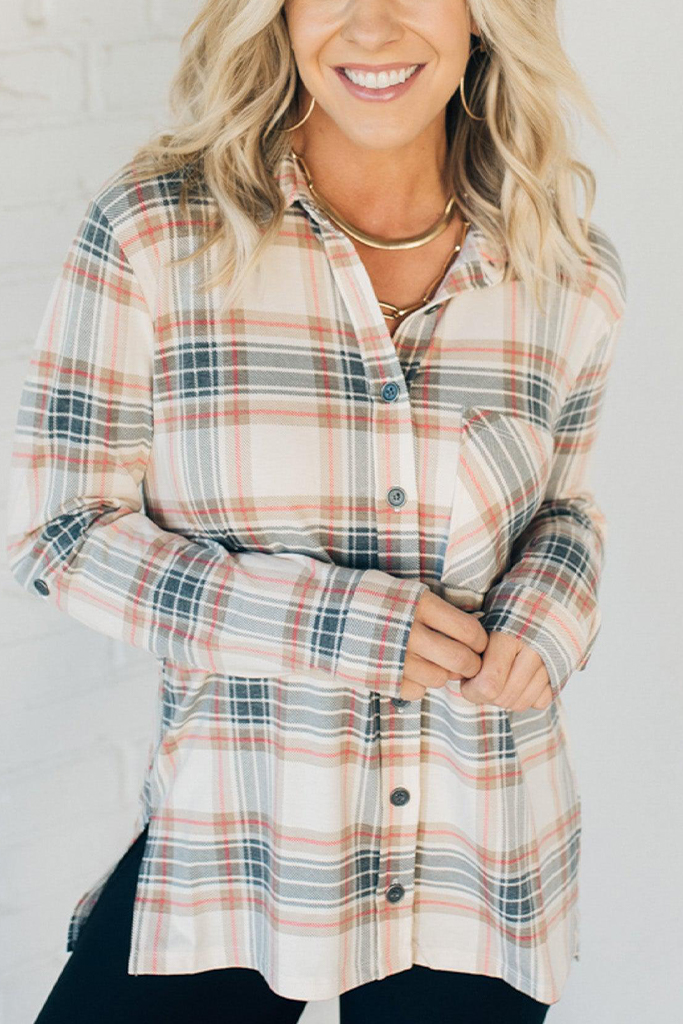 Leigh Stretch Plaid Top