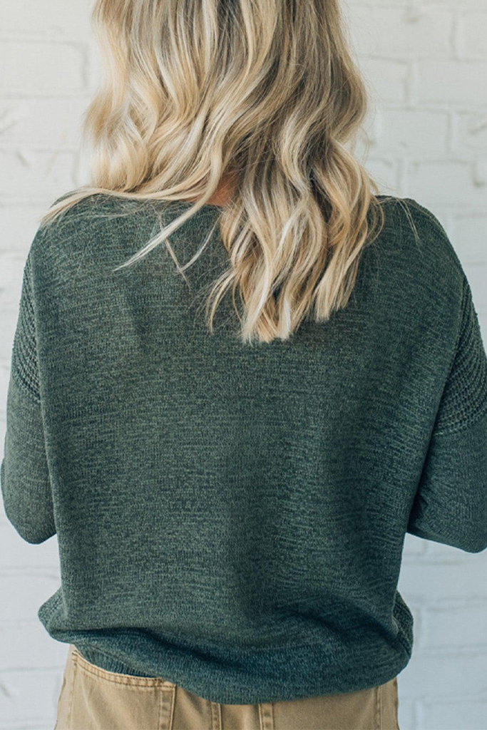 Loose Knit Ribbed Panel Sweater