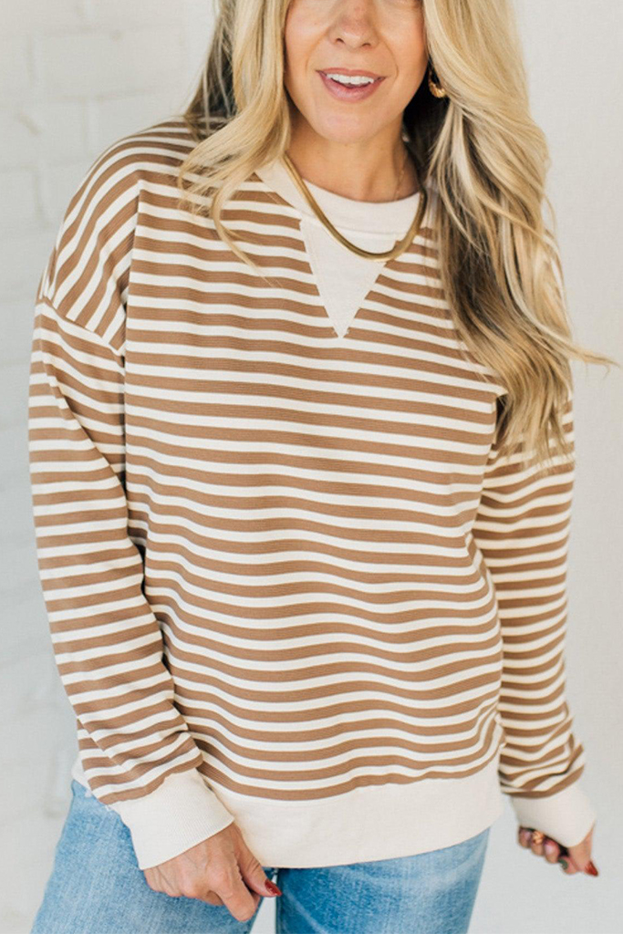 🔥Women's  Striped Oversized Sweatshirt (Buy 2 Free Shipping)
