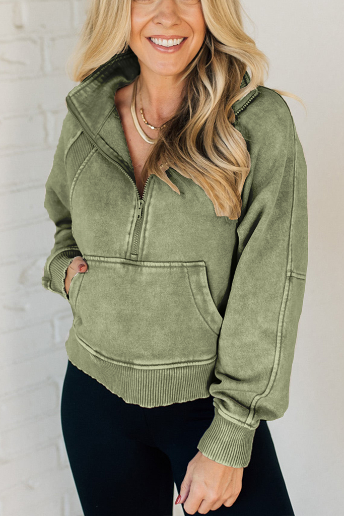 Rory Ribbed Half Zip Pullover