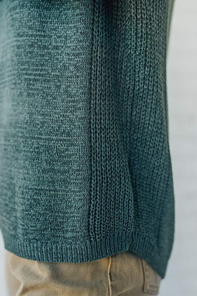 Loose Knit Ribbed Panel Sweater