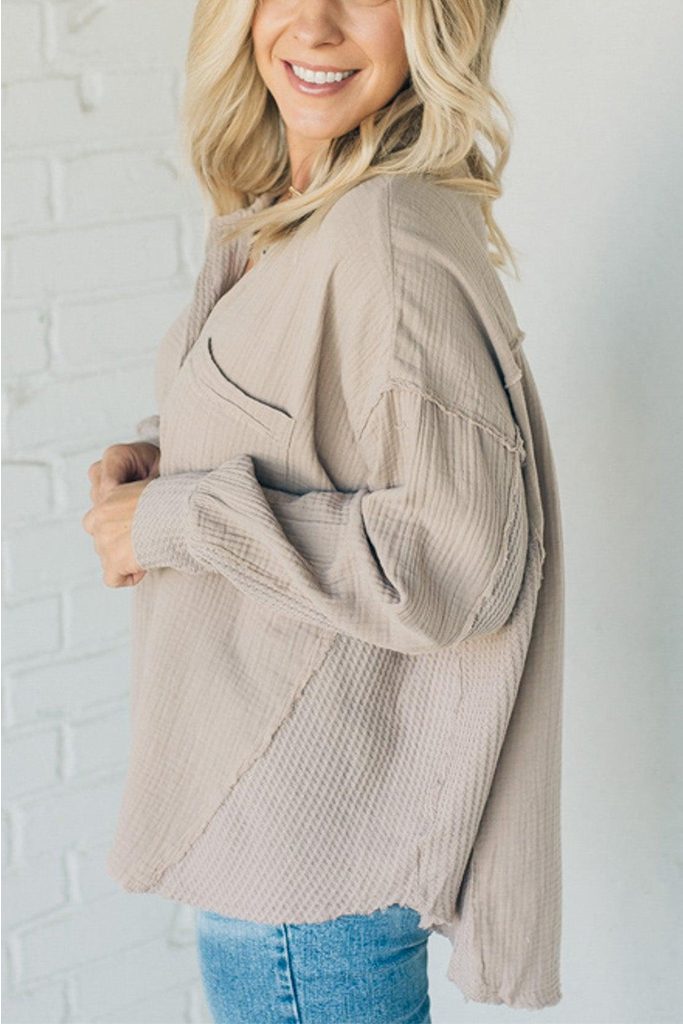 Double Gauze Oversized Henley