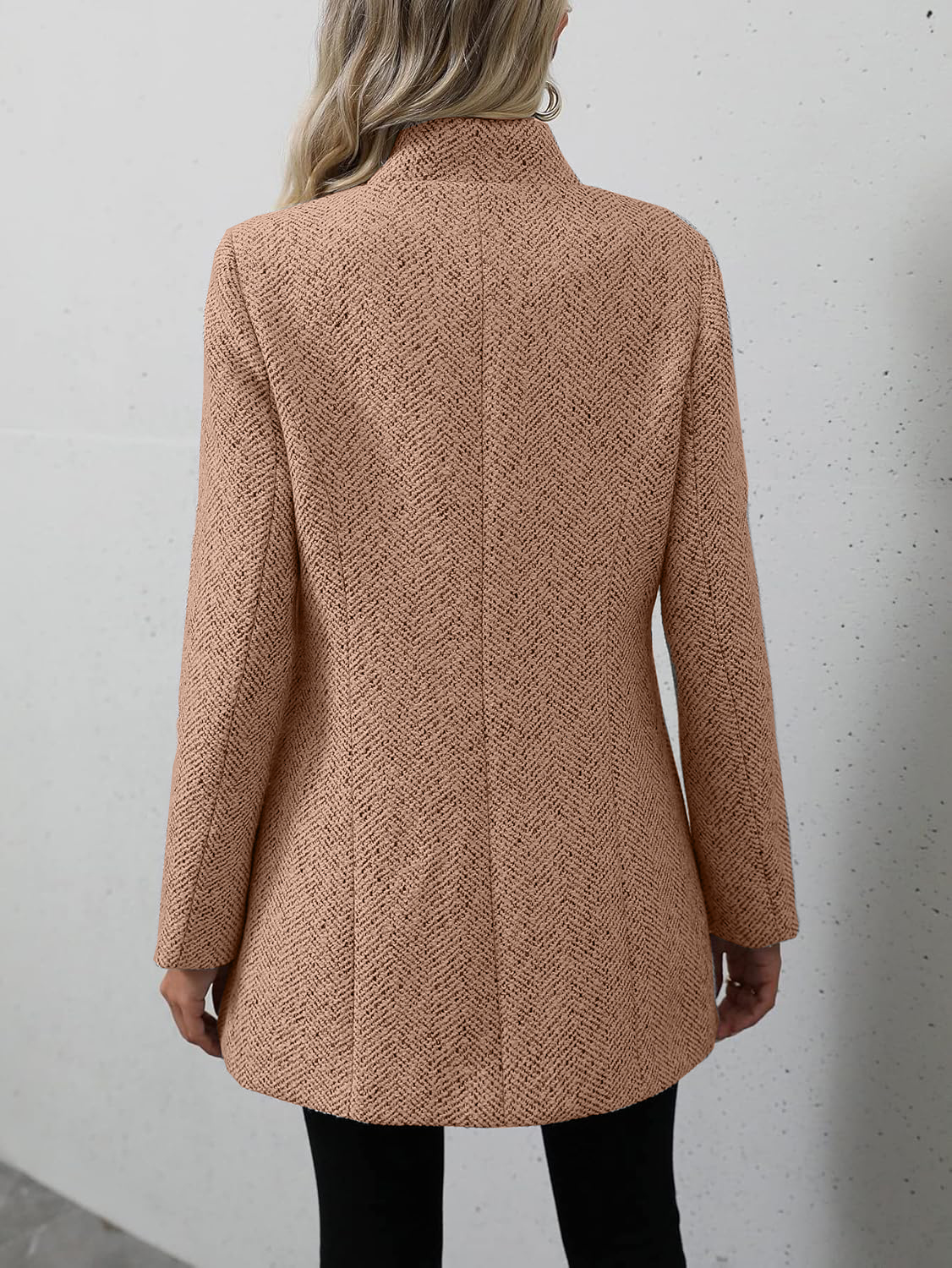 HOT SALE Women's Notch Lapel Slim Fit Overcoat Long Sleeve Blazer Jacket