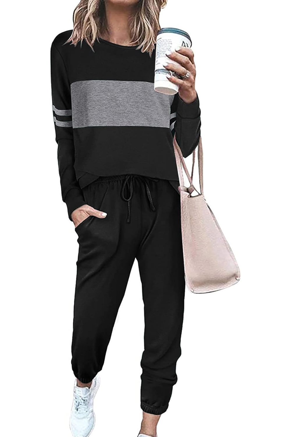 Casual Color Block 2-Piece Loungewear Set  (Final Days: Big Savings!!!)