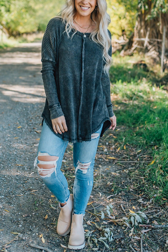 Mineral Wash Waffle Tunic