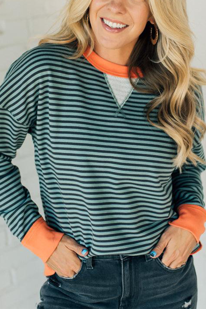 🔥Women's  Striped Oversized Sweatshirt (Buy 2 Free Shipping)