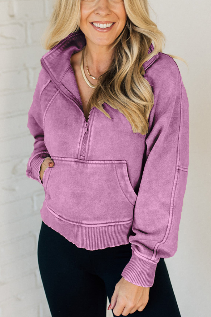Rory Ribbed Half Zip Pullover