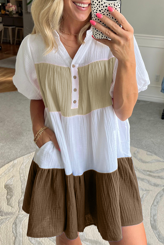 Americana Colorblock Gauze Mini Dress