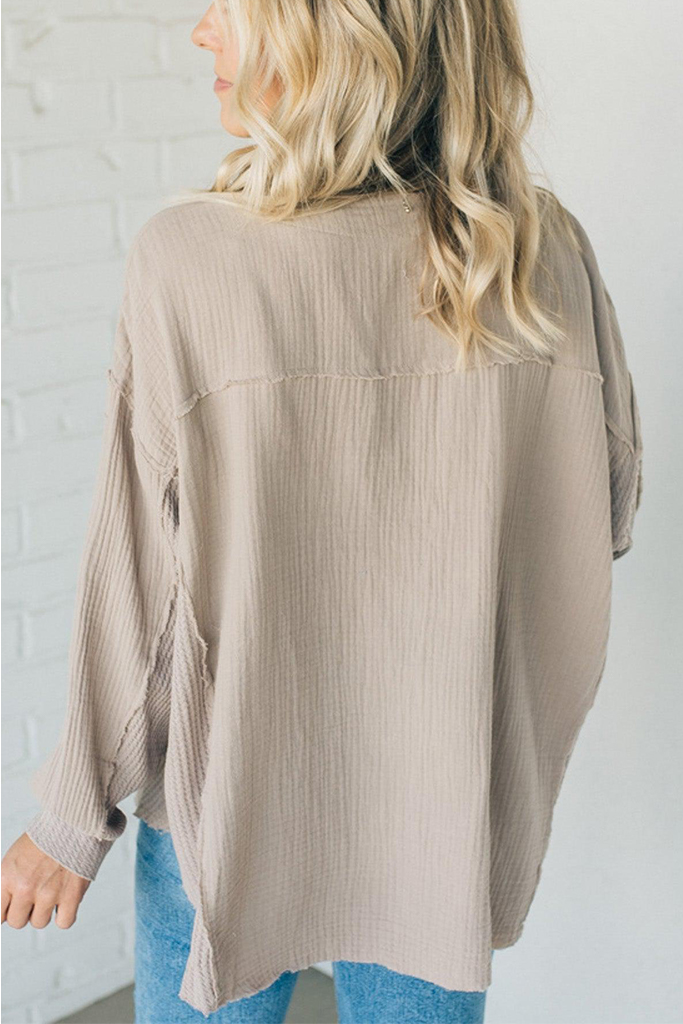 Double Gauze Oversized Henley