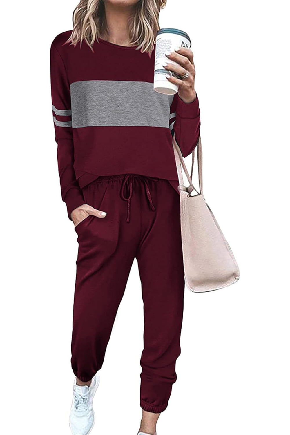 Casual Color Block 2-Piece Loungewear Set  (Final Days: Big Savings!!!)